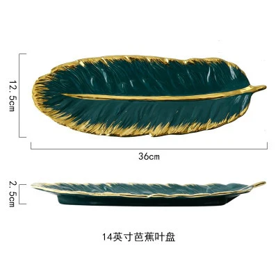 Banana Leaf Ceramic Tray - Image 13