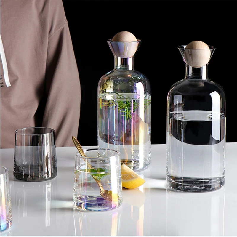 Glass Pitcher Set with Wooden Lid and Drinking Cups - Image 7