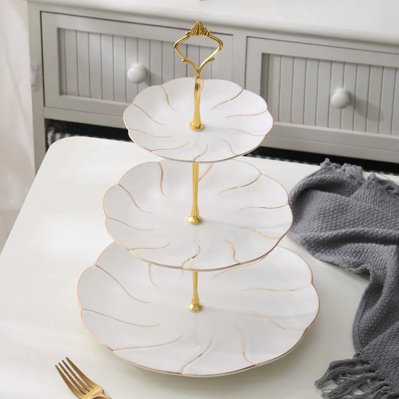 Golden Inlay Tiered Serving Stand - Image 10