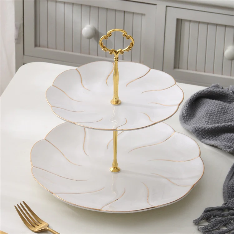 Golden Inlay Tiered Serving Stand - Image 6