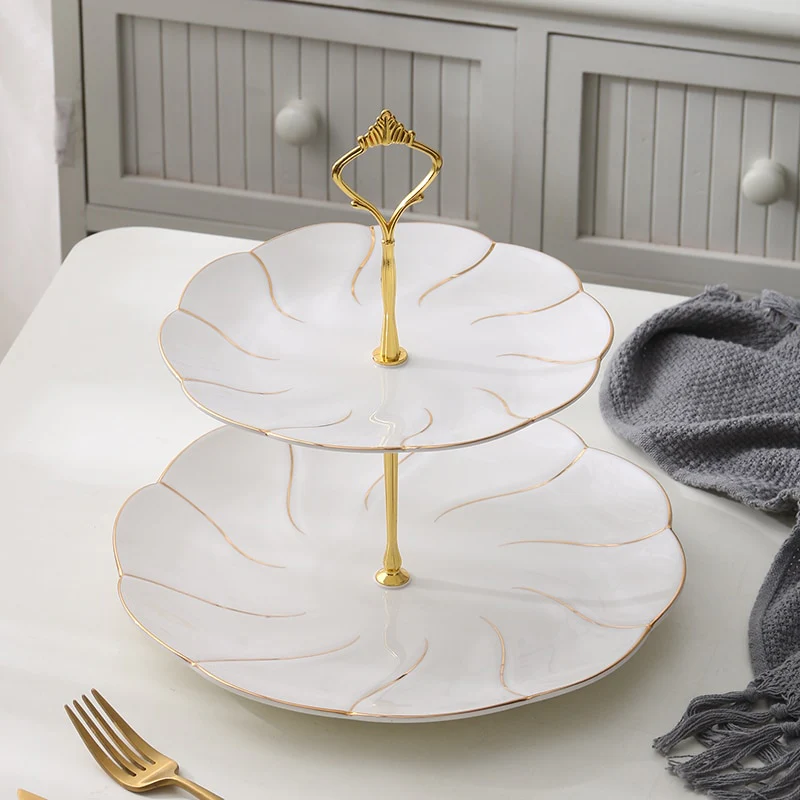 Golden Inlay Tiered Serving Stand - Image 7