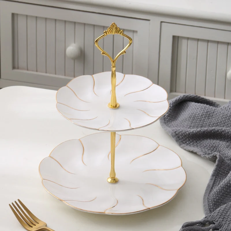 Golden Inlay Tiered Serving Stand - Image 9