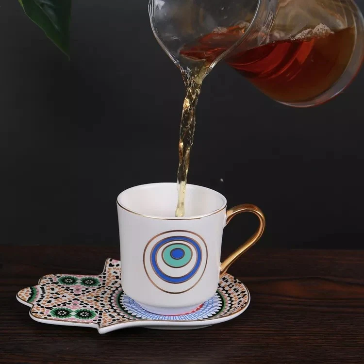 Mystical Hamsa Hand Turkish Coffee Cup Set - Image 7